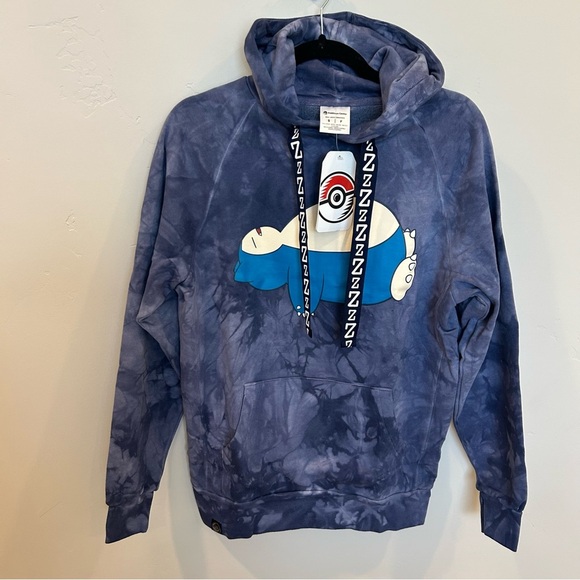 Pokémon Snorlax Blue Mineral-Wash Pullover Hoodie, Small - Picture 3 of 7